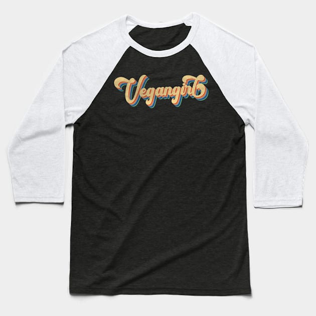 Vegan Girl Baseball T-Shirt by themodestworm